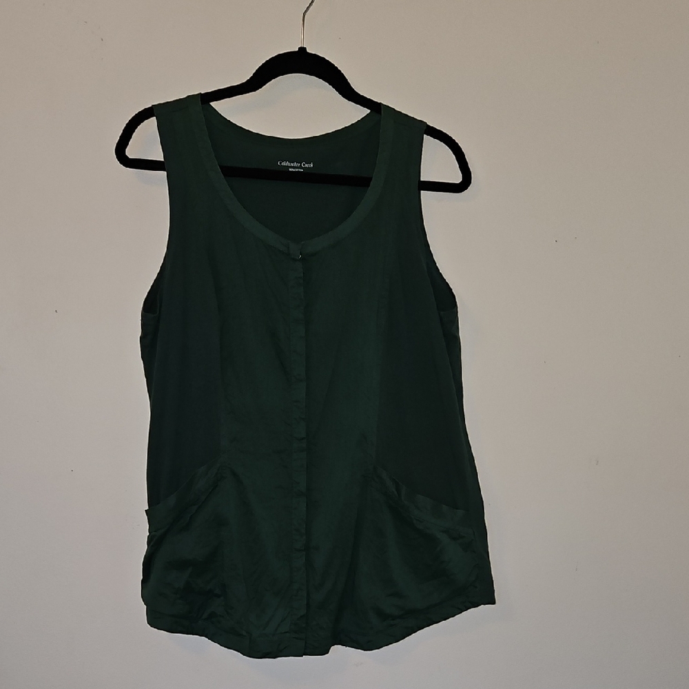 Coldwater Creek Sleeveless Green Tank Top
